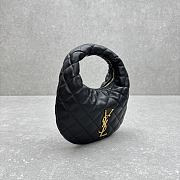 YSL Icarino Icare Mini Black Lambskin Hobo Bag - 17cm×18×4cm - 3