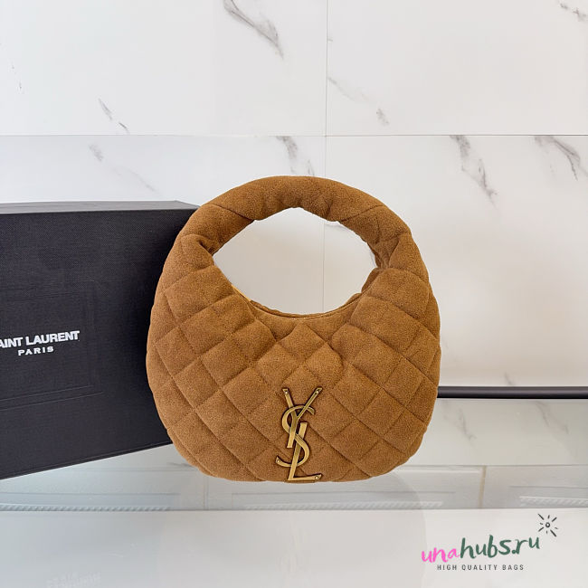 YSL Icarino Quilted Suede 17x13x3cm - 1