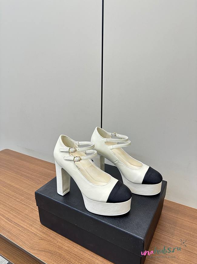 YSL Mary Janes White Heel - 1