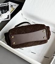 Chanel 25k Bag Brown Suede 24x15.5x11.5cm - 3