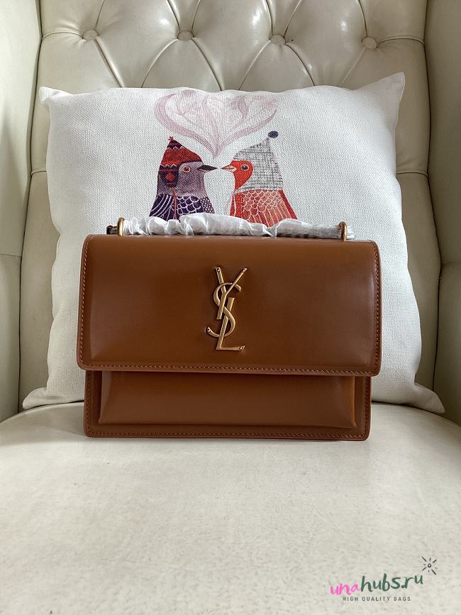 YSL Sunset Bag Brown 22x16x6cm - 1