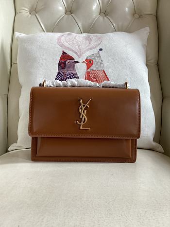 YSL Sunset Bag Brown 22x16x6cm