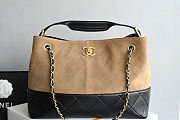 Chanel Suede Black & Beige Tote - 36x11.5x32cm - 1