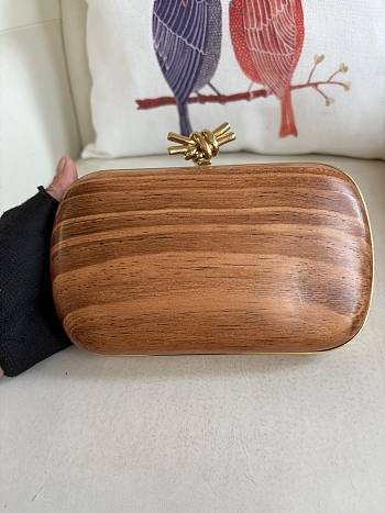 Bottega Veneta Knot Wood Clutch Bag 20.5x6x12.5cm