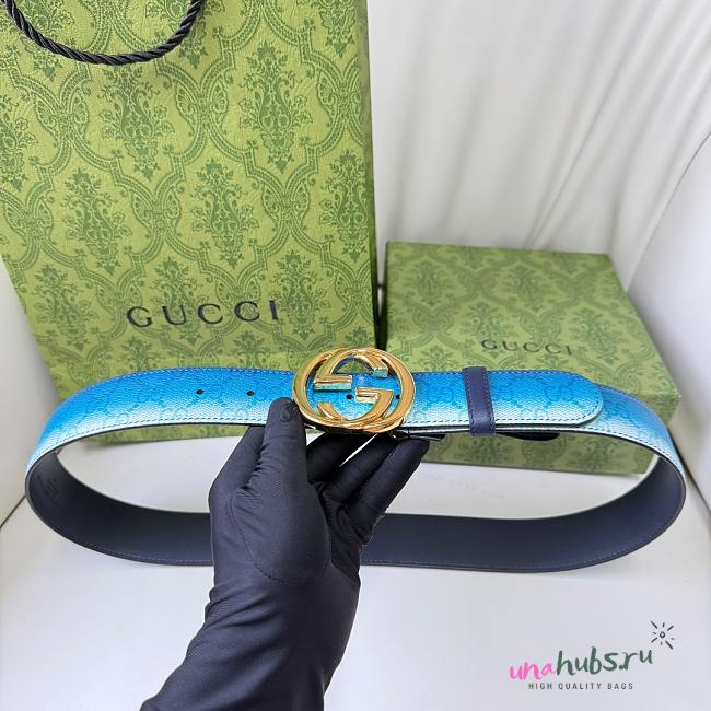 Gucci Blue Belt 4cm - 1