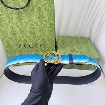 Gucci Blue Belt 4cm