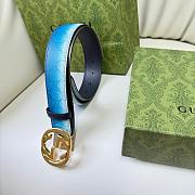 Gucci Blue Belt 4cm - 4