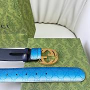 Gucci Blue Belt 4cm - 3