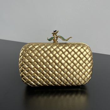 Bottega Veneta Knot Flower Metallic Minaudiere 20x12x5.5cm