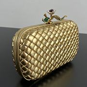 Bottega Veneta Knot Flower Metallic Minaudiere 20x12x5.5cm - 3