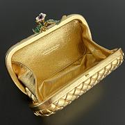 Bottega Veneta Knot Flower Metallic Minaudiere 20x12x5.5cm - 2