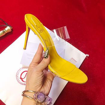 Christian Louboutin Just Nothing Yellow 10 PVC Mules