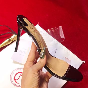 Christian Louboutin Just Nothing Black 10 PVC Mules