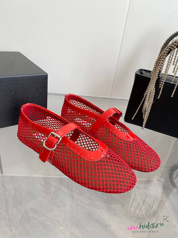 Alaia Ballerina Flat in Red  - 1