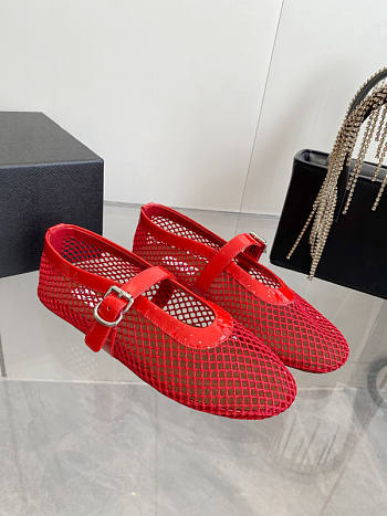 Alaia Ballerina Flat in Red 