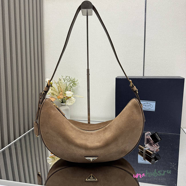 Prada Demi-lune large suede shoulder bag 42x19.5x8.5cm - 1
