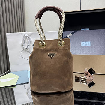 Prada Mariner small suede bucket bag 28x23.5x16.5cm