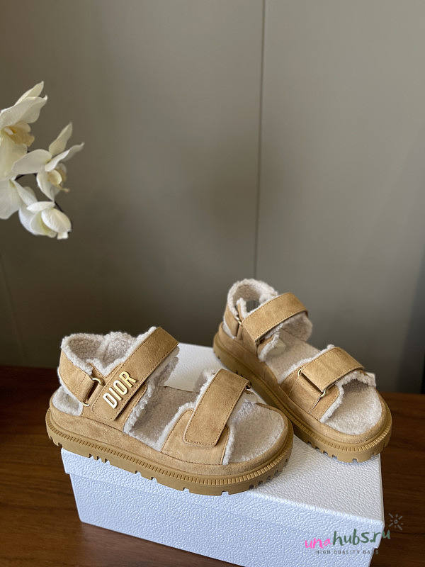 Dior Dioract Sandal Beige Suede Goatskin - 1