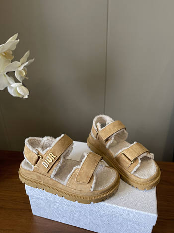 Dior Dioract Sandal Beige Suede Goatskin