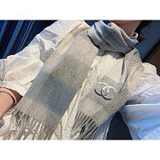 Chanel CC Logo Wool Fringe Scarf 180x30cm - 3