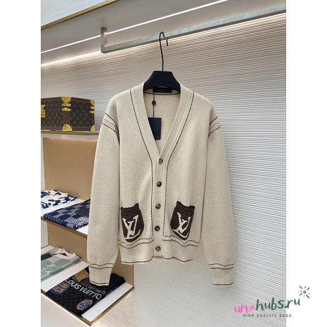 Louis Vuitton Light Cardigan with Signature In Off-White - 1