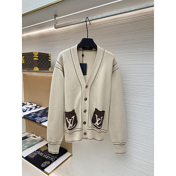 Louis Vuitton Light Cardigan with Signature In Off-White