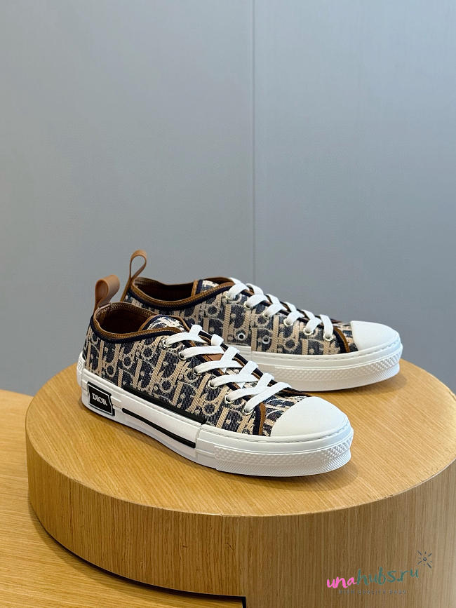 Dior B23 Low-Top Sneaker Blue Beige Raffia-Effect  - 1