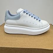 Alexander McQueen White Blue Patent Sneaker - 4