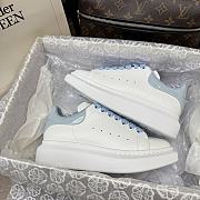 Alexander McQueen White Blue Patent Sneaker - 3