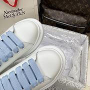 Alexander McQueen White Blue Patent Sneaker - 2