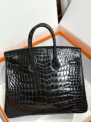 Hermes Birkin 25 Crocodile Black Silver 25cm - 4