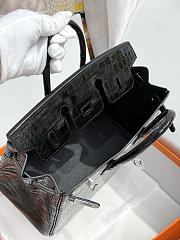 Hermes Birkin 25 Crocodile Black Silver 25cm - 2