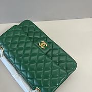 Chanel Flap Bag Green Lambskin Gold 25cm - 4