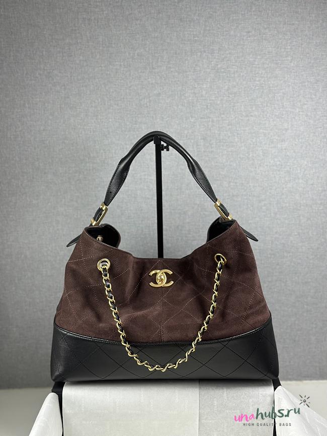 Chanel Suede Black & Brown Tote - 36x11.5x32cm - 1