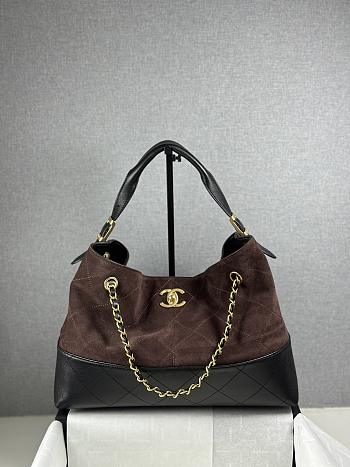 Chanel Suede Black & Brown Tote - 36x11.5x32cm
