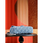 Chanel Medium Flap Bag Light Blue Denim Siver 25cm - 5