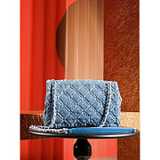 Chanel Medium Flap Bag Light Blue Denim Siver 25cm - 4