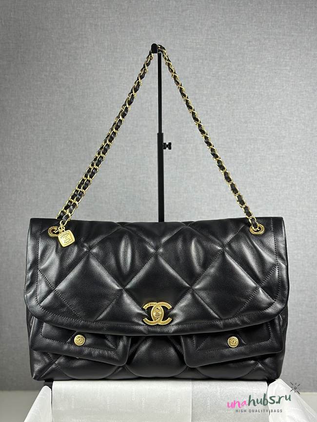 Chanel 25k Hobo Bag Black 45x27x10cm - 1