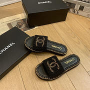 Chanel Wool Alpaca Chain CC Slide Sandals - 3