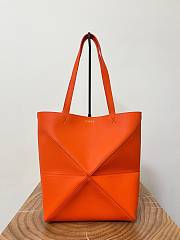 Loewe Puzzle Fold tote Orange calfskin 31x25x14cm - 1
