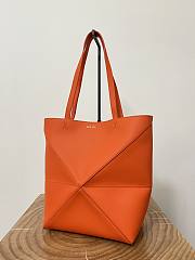 Loewe Puzzle Fold tote Orange calfskin 31x25x14cm - 4