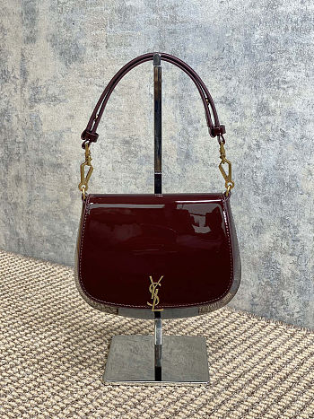 YSL Voltaire Top Handle Bag Red 21x17.5x8cm