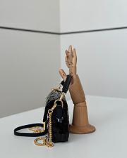 Fendi Baguette mini Black sequin shoulder bag 19x5x11cm - 4