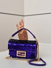 Fendi Baguette mini Purple sequin shoulder bag 19x5x11cm - 1