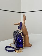 Fendi Baguette mini Purple sequin shoulder bag 19x5x11cm - 5