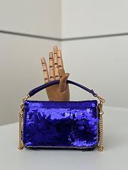 Fendi Baguette mini Purple sequin shoulder bag 19x5x11cm - 3