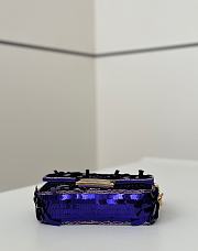 Fendi Baguette mini Purple sequin shoulder bag 19x5x11cm - 4