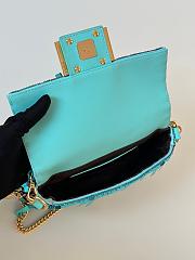 Fendi Baguette mini Blue sequin shoulder bag 19x5x11cm - 5