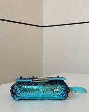 Fendi Baguette mini Blue sequin shoulder bag 19x5x11cm - 3