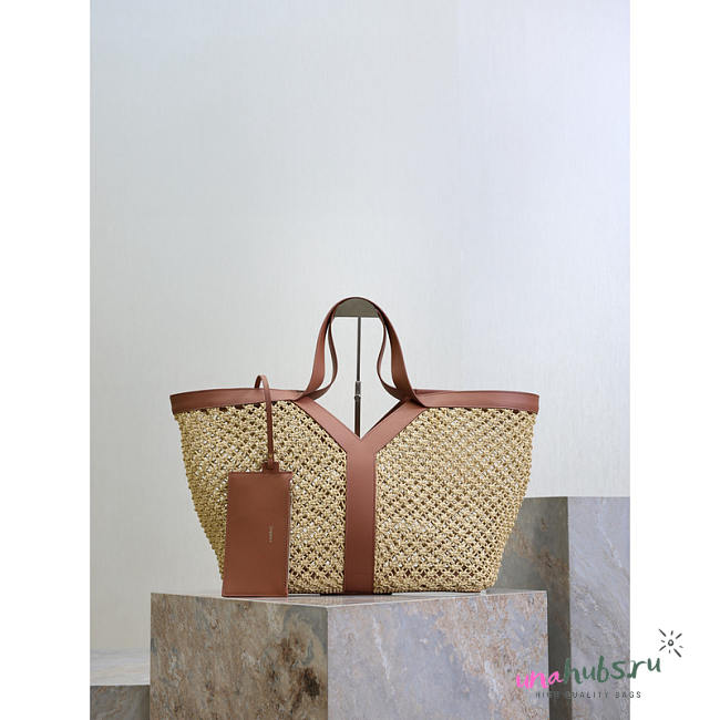 YSL Y Tote In Raffia 37 x 32 x 27–22 cm - 1
